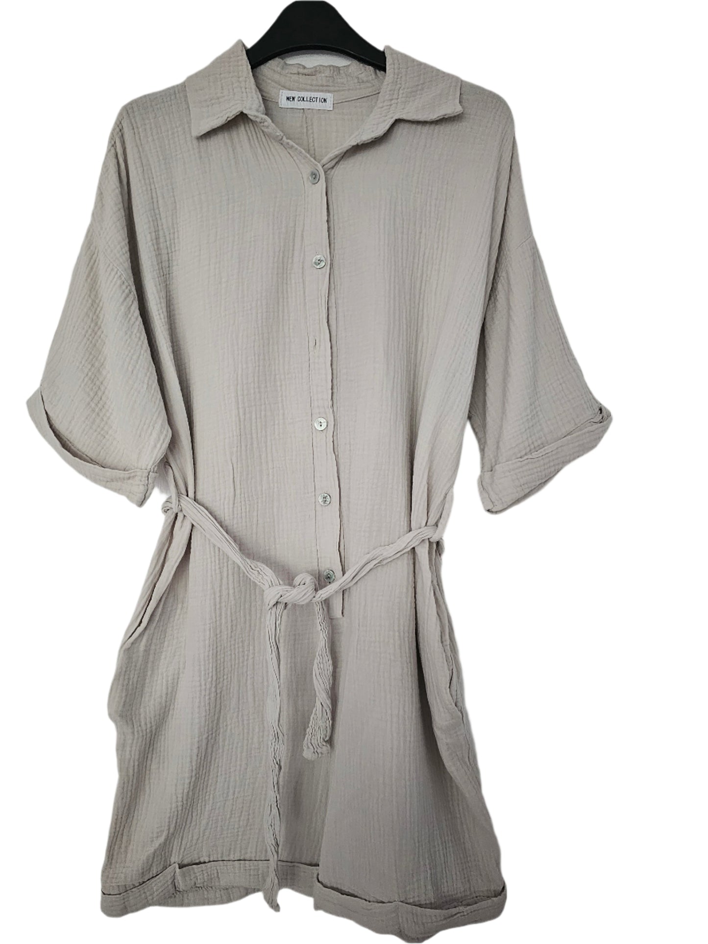 Belted Cotton Gauze Playsuit