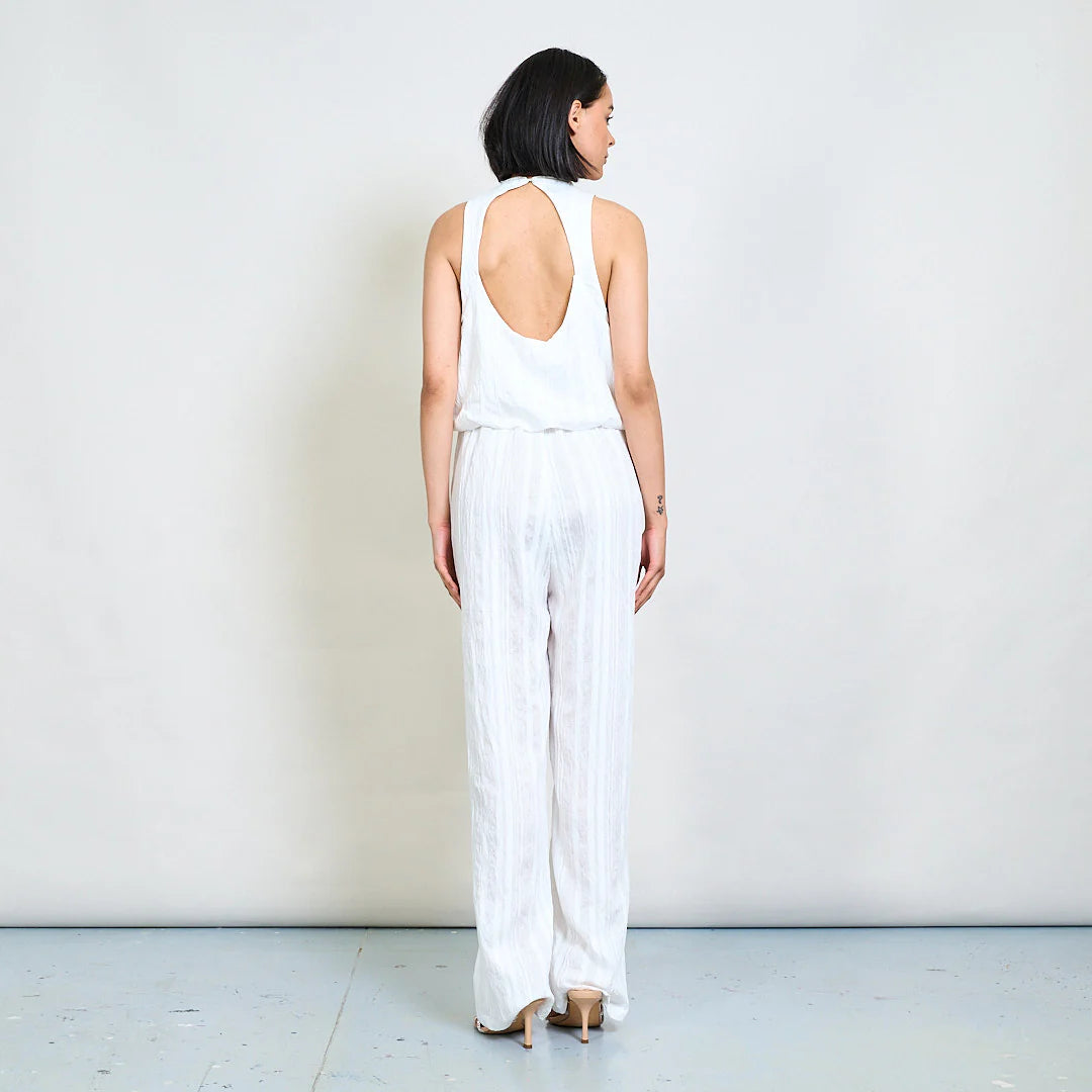 Crinkled Sleeveless Jumpsuit, Relaxed fit