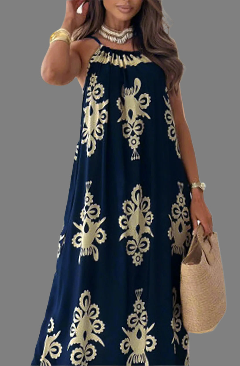 Abstract Patterned Maxi Dress
