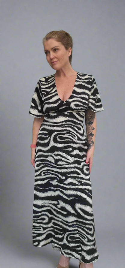 Zebra Empire Midi Dress
