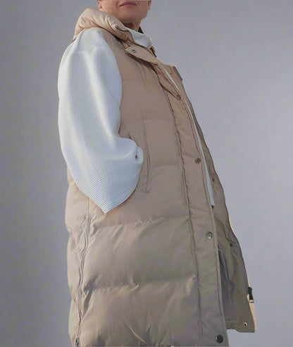 Full length Puffer Gilet with hood
