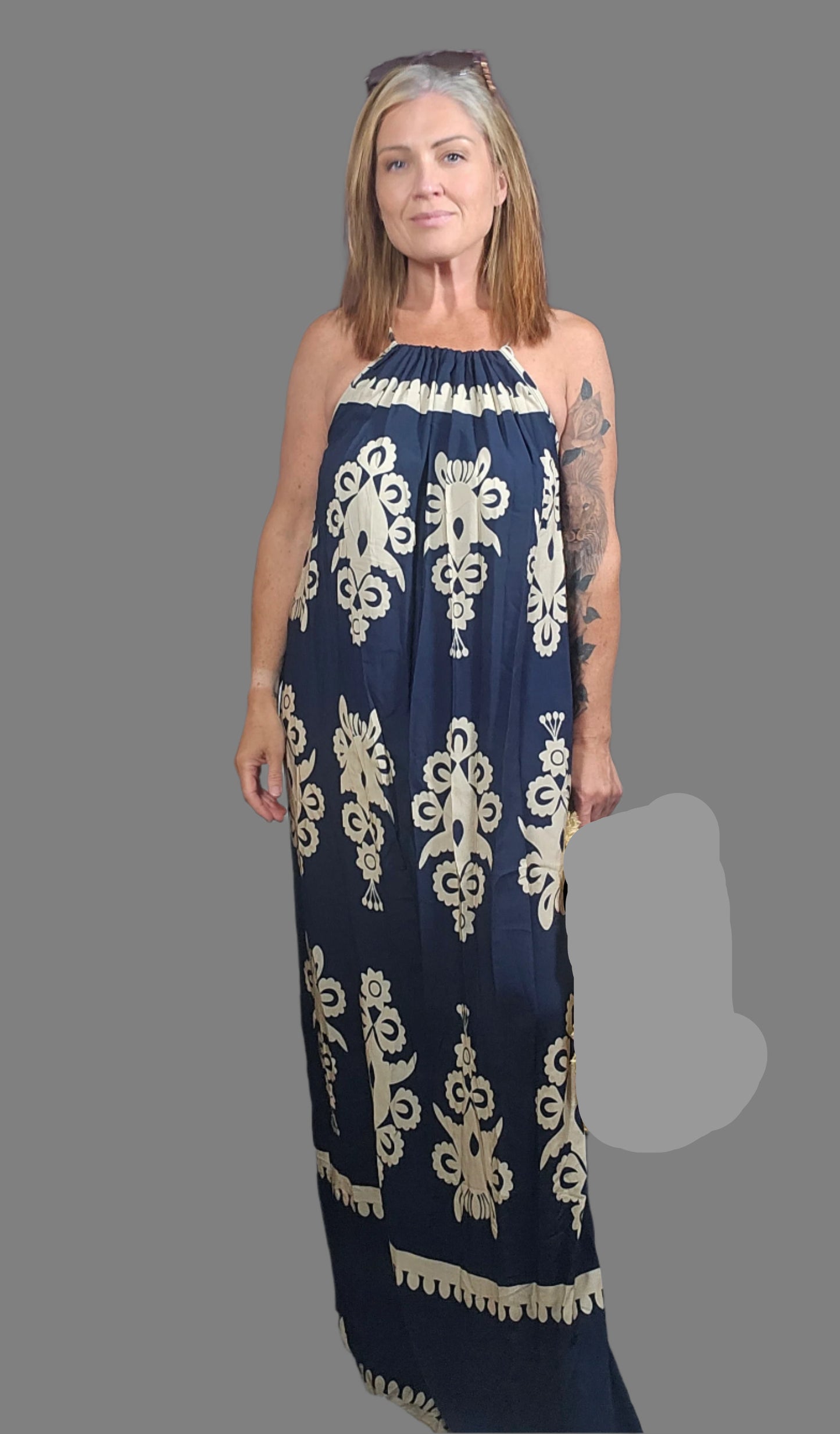 Abstract Patterned Maxi Dress