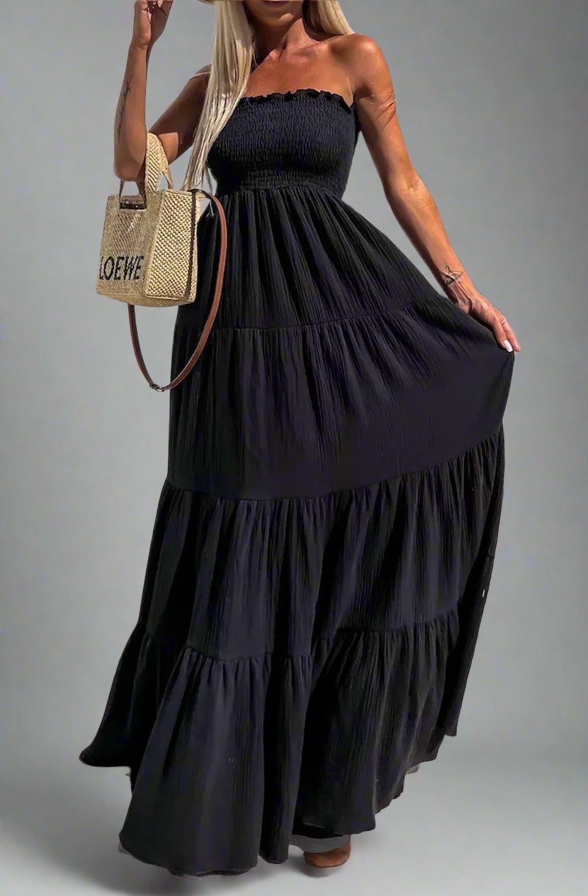 Bandeau Tiered Maxi Dress
