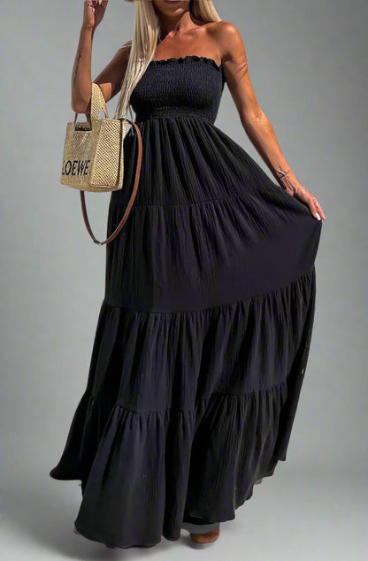 Bandeau Tiered Maxi Dress