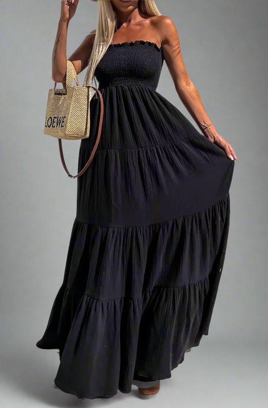 Bandeau Tiered Maxi Dress