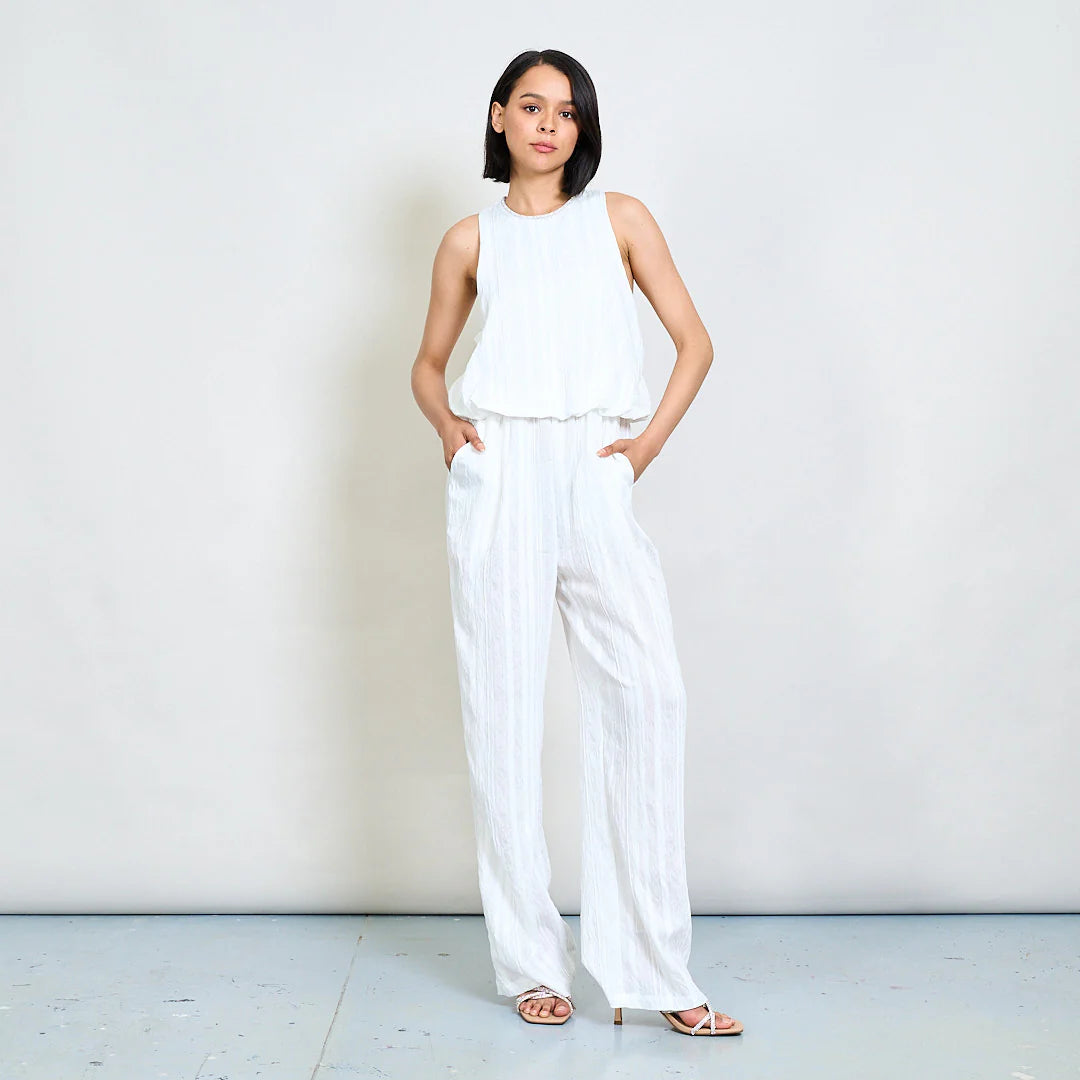 Crinkled Sleeveless Jumpsuit, Relaxed fit