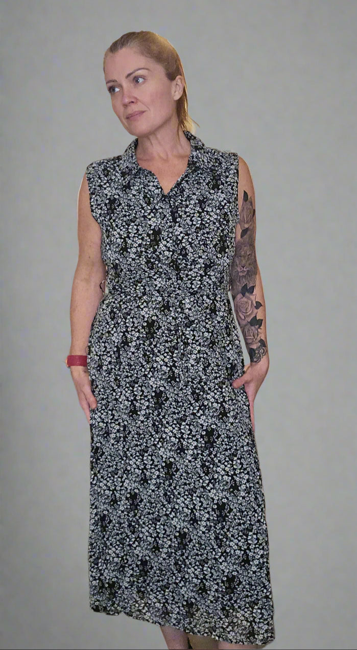 Floral Sleeveless Tea Dress