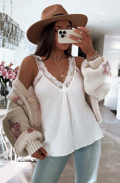 Cotton Lace Camisole Vest