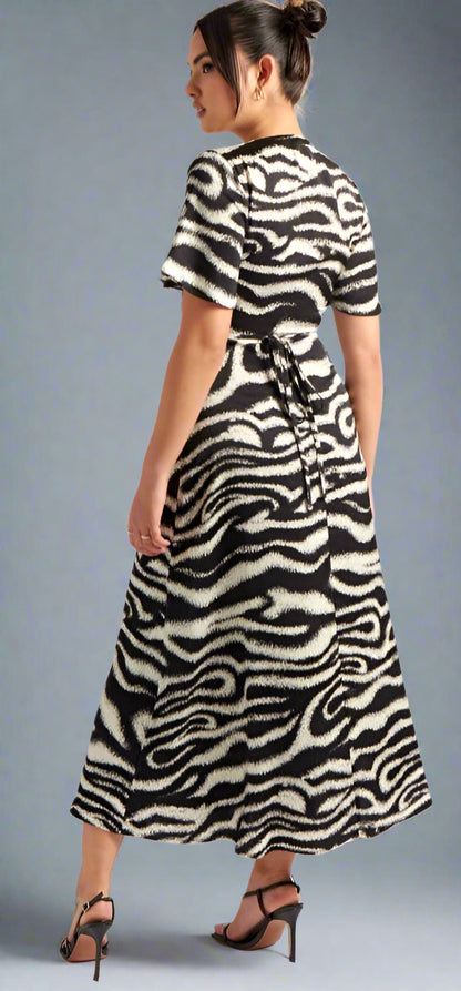 Zebra Empire Midi Dress