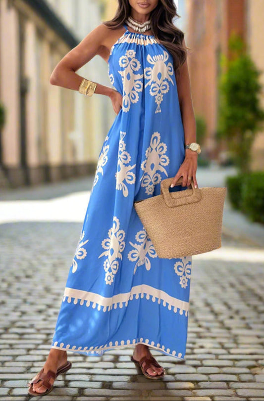 Abstract Patterned Maxi Dress