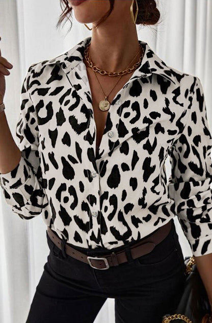 Leopard print shirt top