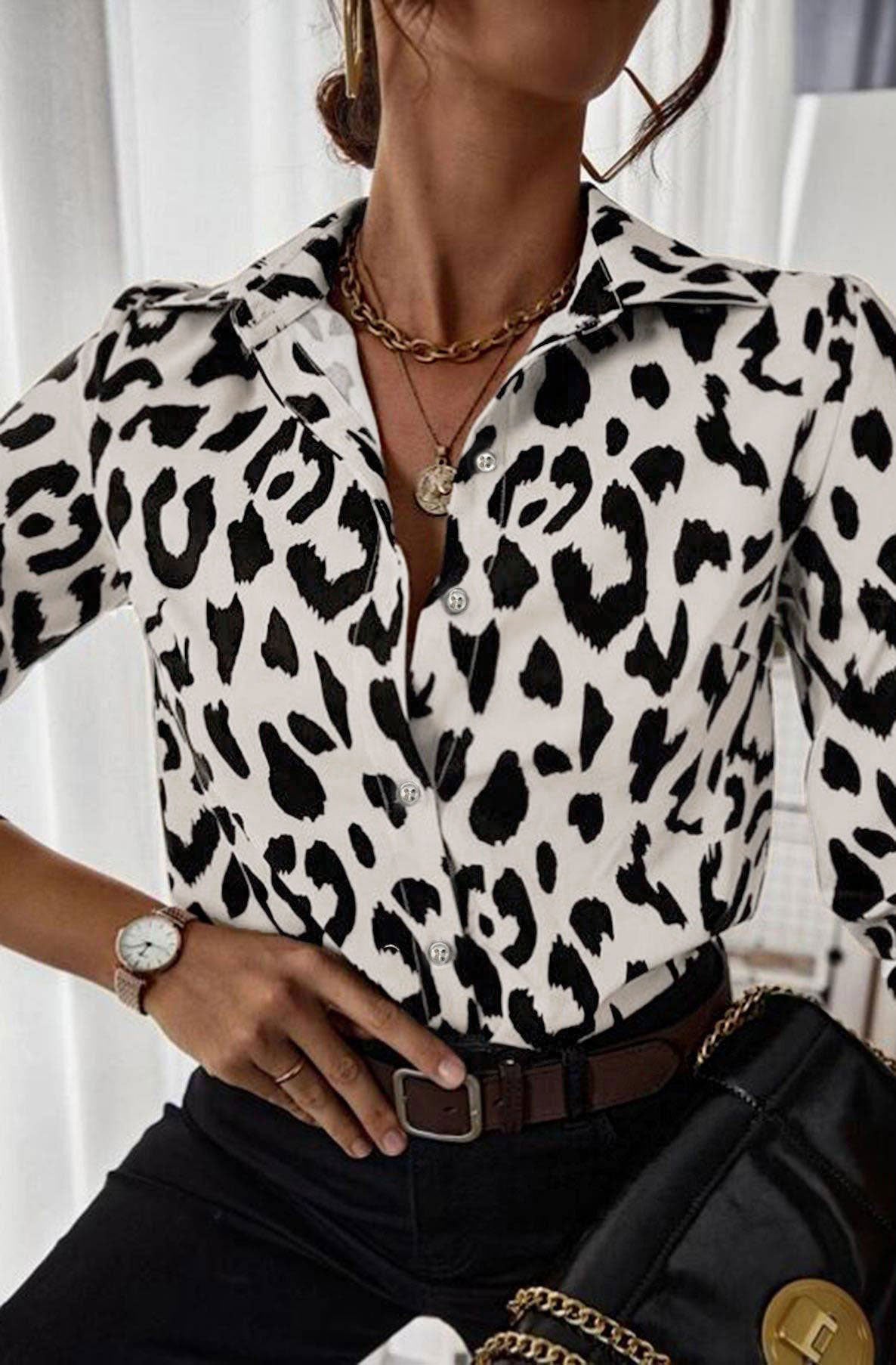 Leopard print shirt top