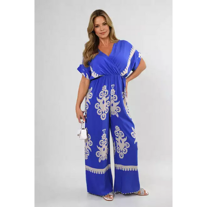 Cross front wide leg Jumpsuit